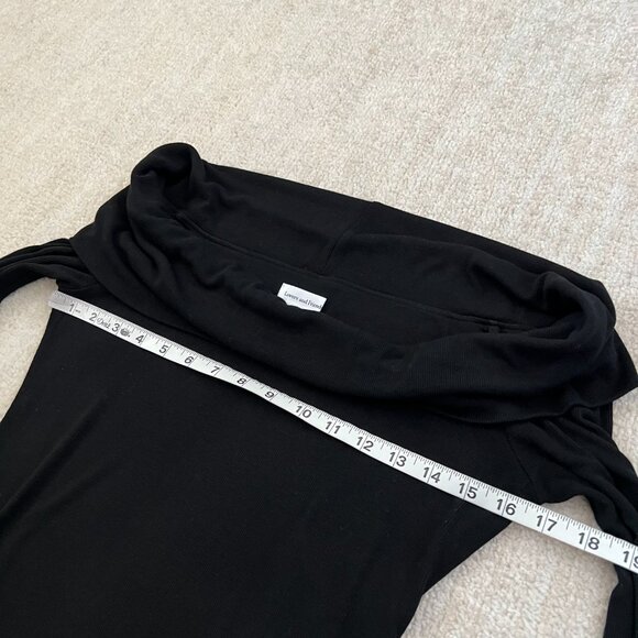 Revolve Lovers & Friends Black Long Sleeve Asymmetrical Ribbed Knit Top M - Picture 6 of 10